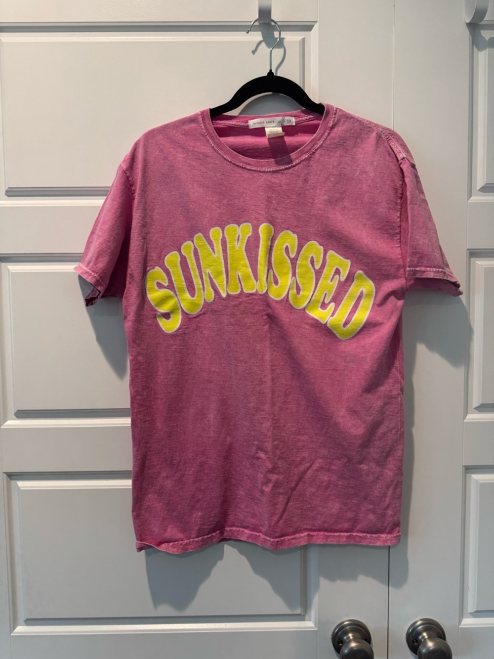 Altar D State Sun-kissed Pink Acid Washed Causal T-shirt Oversized Size XSmall